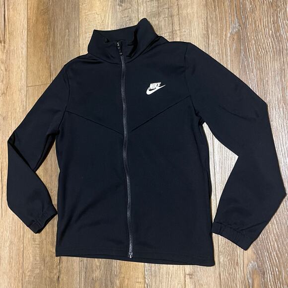 Nike Tracksuit Unisex Kids Black White Sportswear Zip Jacket & Pants Set Size Lg - Picture 3 of 11